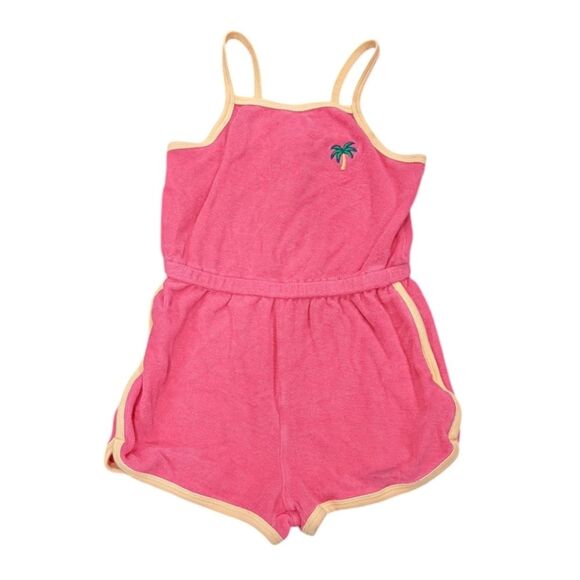Tucker + Tate Pink Orange Terry Cloth Summer Cotton Romper Girls Size 4T - Picture 6 of 6